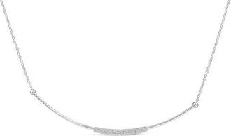 House of Brilliance 925 Sterling Silver 1/5 Cttw Diamond Curved Bar Diamond Necklace at Nordstrom