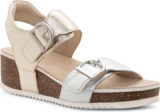 Ara Nova Slingback Platform Wedge Sandal in Silver/Platinum at Nordstrom, Size 9.5-10Us
