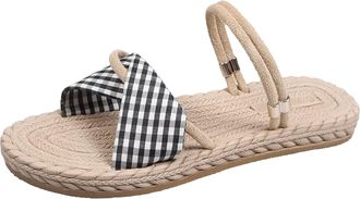 Generic Cocila Womens Sandals Two Way Wear Slide For Women Casual Strap Slides Beach Shoes Slippers Black, 6 WomenS & Wide Fit Wedges Slip On Uk Beige Size 5 