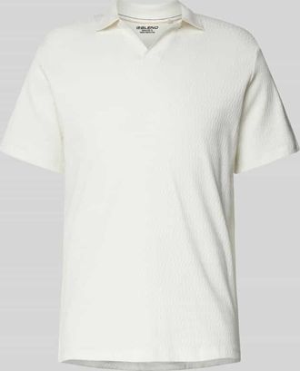 Blend Slim Fit Poloshirt mit Strukturmuster in Weiss, Gr&ouml;&szlig;e XL
