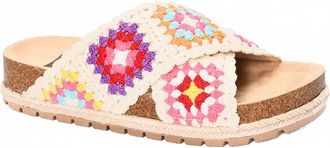 Dirty Laundry Womens Tacoma Crochet Sandal In Sand Multi