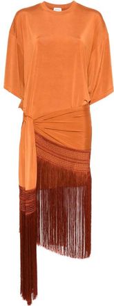 Andamane Fringe-trimmed Wrap Dress