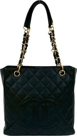 Chanel Black Grained Calfskin Tote Bag (Pre-Owned)