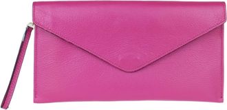 Girly HandBags Womens Italian Genuine Leather Envelope Clutch Bag Large Fuchsia