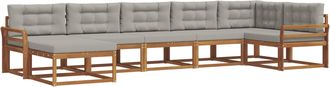 vidaXL Conjunto De Sof&aacute;s De Exterior 7 Uds. Gris Natural Y Claro Vidaxl