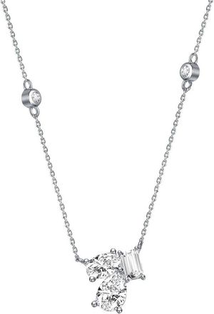 Genevive Silver Cz Pendant Necklace