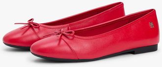 Tommy Hilfiger Womens Smooth Leather Ballet Flat - Primary Red - US 6 / EU 36