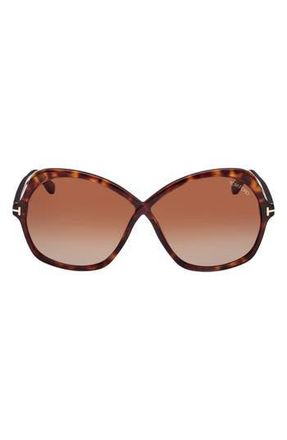 Tom Ford Rosemin 64mm Gradient Oversize Butterfly Sunglasses in Dhav/brng at Nordstrom Rack