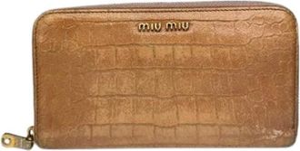 Miu Miu Pre-owned Leather Wallet - Dames - Vintage Accessoires - Bruin - ONE Size - Leer - Vintage