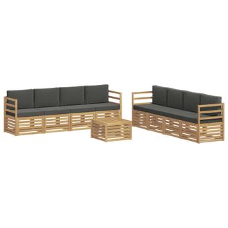 vidaXL Set Di Divani Da Esterno 9 Pz Bianco E Antracite Poliestere Vidaxl