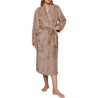 Eberjey Plush Long Robe in Toffee at Nordstrom, Size X-Small