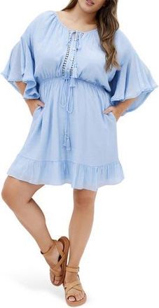 City Chic Ayanna Woven Dress in Sky Blue at Nordstrom Rack, Size Xs/14W