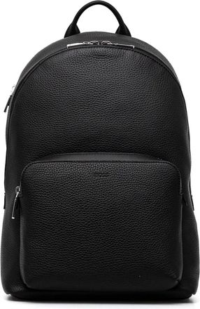 BOSS grained leather backpack - Black