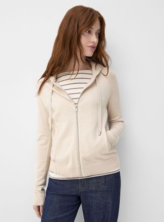 Contemporaine Womens Solid knit soft hooded jacket