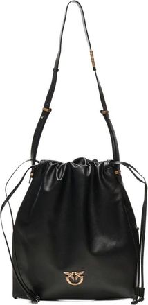 Pinko Slouchy Classic Bag - Dames - Schoudertassen - Zwart - ONE Size - Katoen - Tassen
