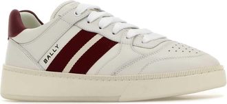 Bally Mens White Leather Rebby Sneakers Whiteballyred