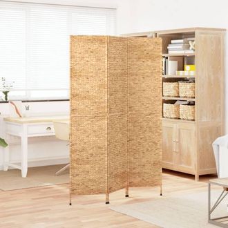 Berkfield Home Room Divider 3-Panel 122x180 cm Water Hyacinth in Brown