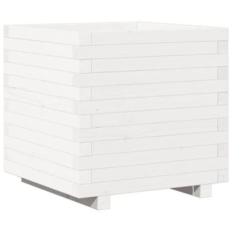 Berkfield Home Garden Planter White 50x50x49.5 cm Solid Wood Pine