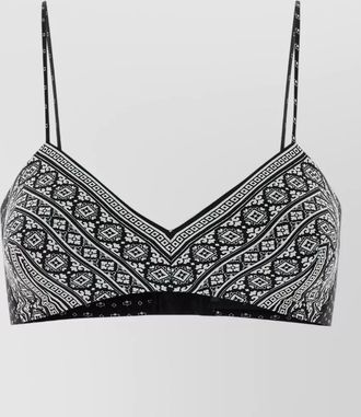 Ermanno Scervino silk crop top geometric pattern straps