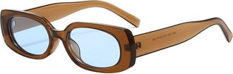 Generic Small Frame Mens Outdoor Sunglasses Vacation Women Commuter Sports Sun Glasses(Brown)