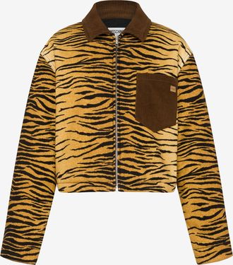 Moschino Giacca in gabardina di cotone stampata - Marrone