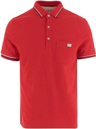 Valentino Garavani Cotton Pique Polo Shirt With Vlogo Patch Clothing