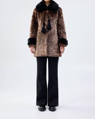 Unreal Fur Planet Earth Coat In Leopard