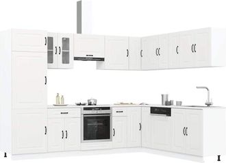 vidaXL Vidaxl - Mueble De Cocina Kalmar Blanco 14 Piezas Madera Contrachapada