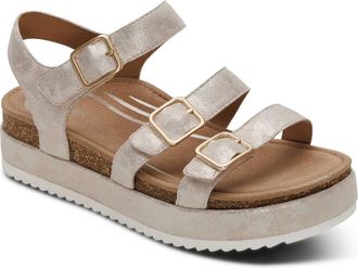 Aetrex Womens Aria Backstrap Sandals In Champagne