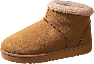 Generic Womens Snow Boots Winter Fleece Lined Ankle Boots Slip On Warm Comfortable Outdoor Casual Shoes Thermal Insulated Non Slip Cold Weather Footwear