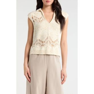 Splendid Lennox Polo Sweater Vest in Honeysuckle Beige at Nordstrom, Size X-Small