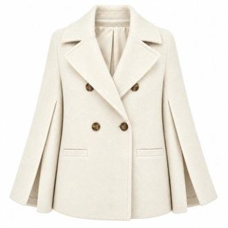Loro Piana Double-breasted Peacoat - Dames - Mantels - Wit - Maat: S Zijde