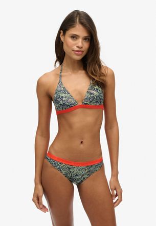 Superdry Bikini-Hose SUPERDRY PRINT CLASSIC BIKINI BOTTOM, Damen, Gr. L, N-Gr, gr&uuml;n (gr&uuml;n leaf paisley), Obermaterial: 82% Polyester, 18% Elasthan, bedruckt, B