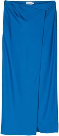 Calvin Klein Metal Detail Rok - Dames - Maxi Rokken - Blauw - M - Katoen - Rokken