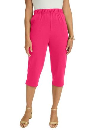 Jessica London Soft Ease Capri in Pink Burst at Nordstrom, Size 36
