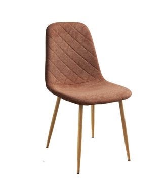 Home Heavenly Pack 4 sillas tapizadas en tela marr&oacute;n patas color roble