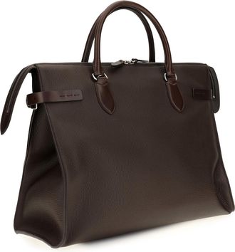 Valentino Garavani Mens Top Handle Bag Antibes Oak Brown Dark Brown-Oak Calf Leather Shoulder Brown/oak