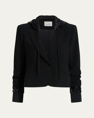 Cinq &agrave; Sept Sequin Hooded Le Petit Khloe Jacket