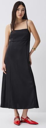 Twik Womens Solid satiny maxi dress
