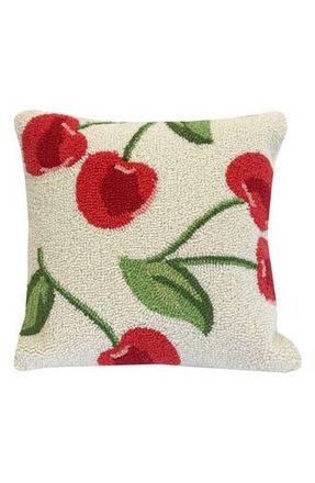 R16 Home Cherry Toss Indoor/Outdoor Throw Pillow in Ivory Red Green at Nordstrom Rack