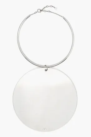 Courr&egrave;ges Holistic Circle Necklace with Engraved Logo Courreges