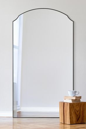 MirrorOutlet Black Edged Dual Arch Curved Edge Wall Mirror 71x39 (180 X 100cm) | Size: 1 Pack