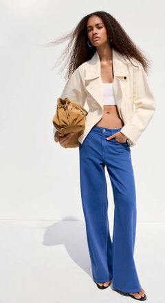 Mango Jeans wide leg vita bassa blu - Donna - 38 - MANGO