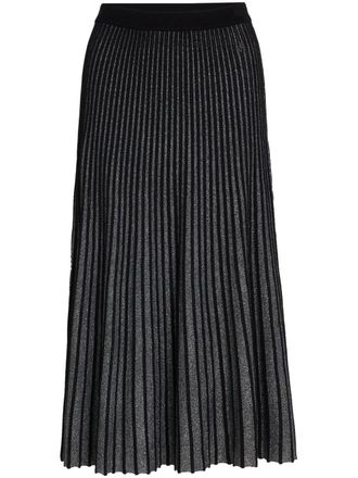Karl Lagerfeld Metallic midi-plooirok - Zwart