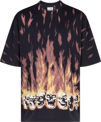 SUPREME x MM6 Maison Margiela flame-print T-shirt - unisex - Cotton - M - Black