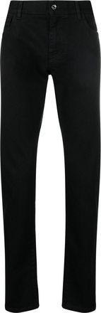 Dolce & Gabbana logo-plaques straight-leg jeans - men - Cotton/Elastane - 44 - Black