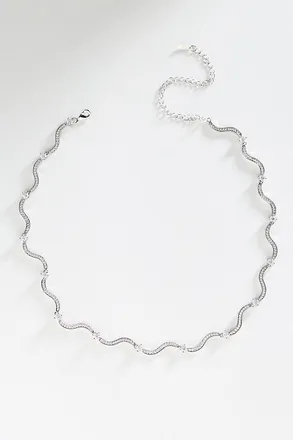 Crystal Haze Swirl Tennis Necklace