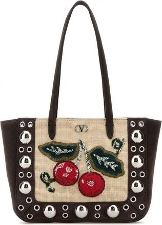 Valentino Garavani Brown Suede Mini Nellcote Handbag