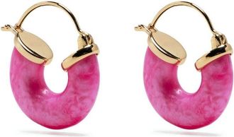 Anni Lu stone-detail hoop earrings - women - Stone - One Size - Pink