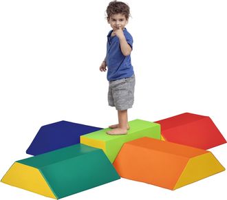 OEM Juego De 5 Bloques De Espuma Para Ni&ntilde;os De 12-36 Meses Juguetes De Construcci&oacute;n Y Aprendizaje 48x19x48 Cm Multicolor
